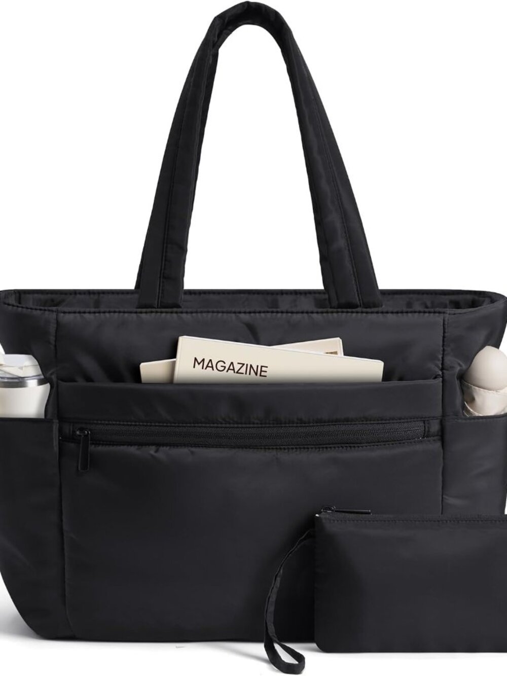 Tote Bag for Women Puffer Travel Carry On Bags with Laptop Compartment & Cup Hol
